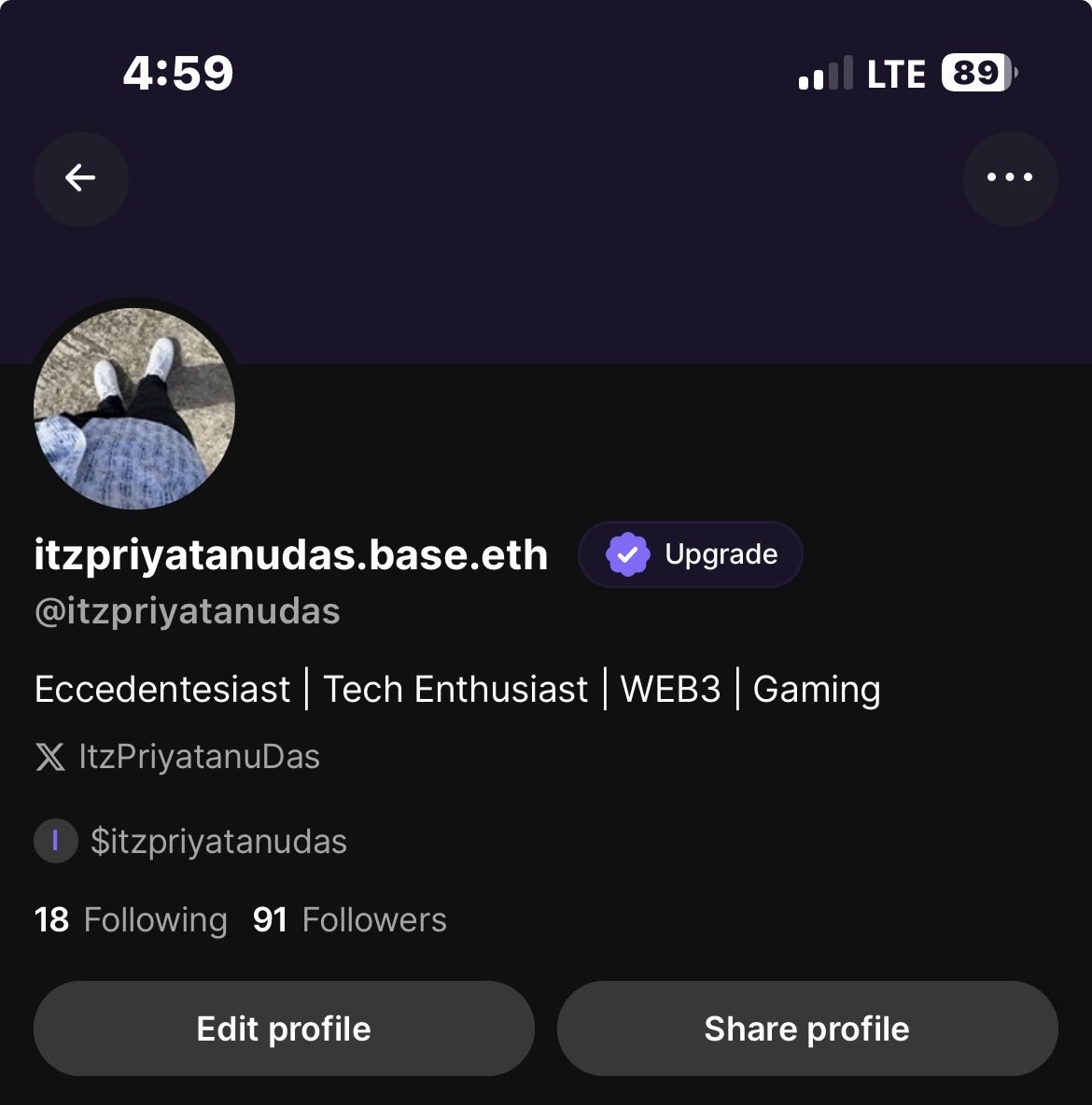 ItzPriyatanuDas's tweet photo. Just Reached 91 Followers on @farcaster_xyz  and 18 Followers on @zora &amp; Created A Creator Coin too in there

Not Big Numbers, But Honest Work

Now Waiting for @baseapp /@base app Invite Code to onboard on Base 🔵 https://t.co/HmKTpj5JrT