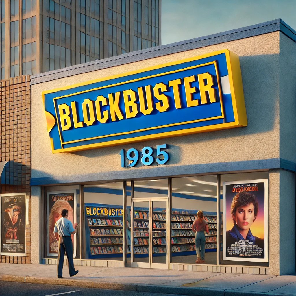 Jere_Memez's tweet image. October 19, 1985....
The first Blockbuster rental store opened in Dallas, Texas. Before "Netflix & Chill", Friday nights were spent browsing shelves of VHS tapes and socializing at Blockbuster Video.
