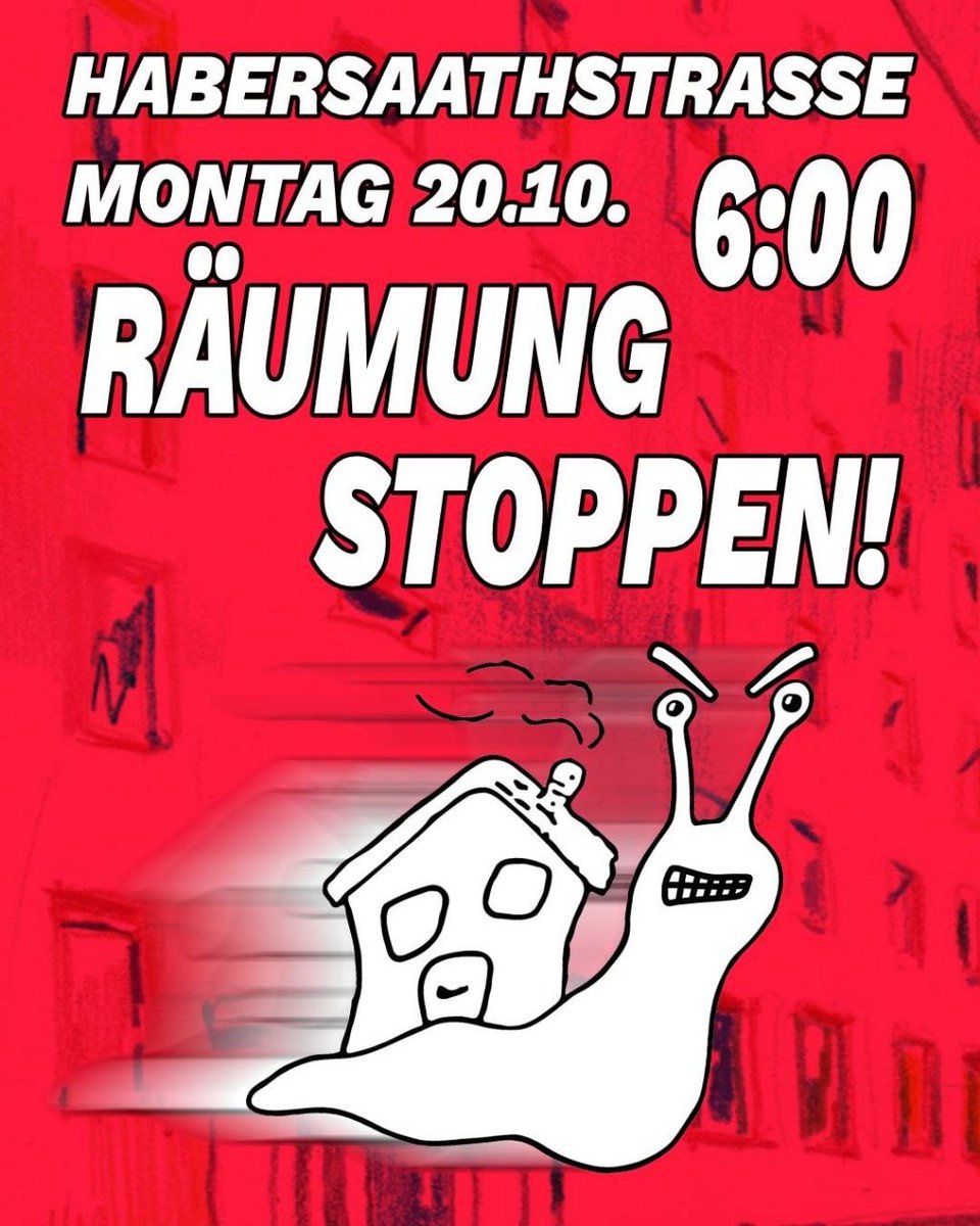 B.MieterGemeinschaft (@mieterecho) on Twitter photo Sollte die befürchtete #Räumung wirklich durchgeführt werden, wäre das ein weiterer inhumaner Tiefpunkt der #Berliner #Wohnungspolitik.
"Die Berliner Polizei plant am Mo., 20. Oktober, 30 Wohnungen in der #Habersaathstrasse 40-48 zu räumen!"
instagram.com/habersaath_bew…
<a href="/IGHabersaath/">IG Habersaathstrasse</a> Sollte die befürchtete #Räumung wirklich durchgeführt werden, wäre das ein weiterer inhumaner Tiefpunkt der #Berliner #Wohnungspolitik.
"Die Berliner Polizei plant am Mo., 20. Oktober, 30 Wohnungen in der #Habersaathstrasse 40-48 zu räumen!"
instagram.com/habersaath_bew…
<a href="/IGHabersaath/">IG Habersaathstrasse</a>