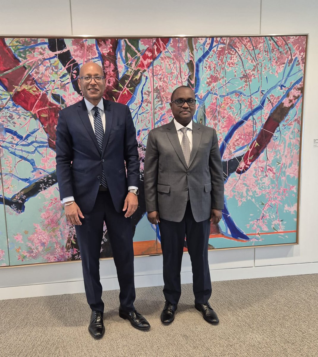 Ngabitsinze's tweet photo. Productive meeting yesterday (18 Oct 2025) with Ethiopis Tafara, IFC’s VP for Africa, on scaling agricultural insurance finance across the continent. We explored risk layering, premium support, and data partnerships to protect smallholders & food systems.
#AgInsurance. https://t.co/2rmeHO2KqX