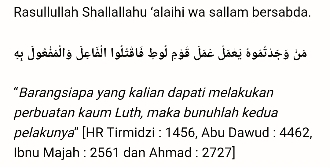 segopincux's tweet photo. @tanyarlfes Dan jika hukum ini diterapkan di Indonesia,lu bakalan di hukum mati. Allah melaknat perbuatan gay,lesbian dan yang serupa https://t.co/GxRe8dJkcz