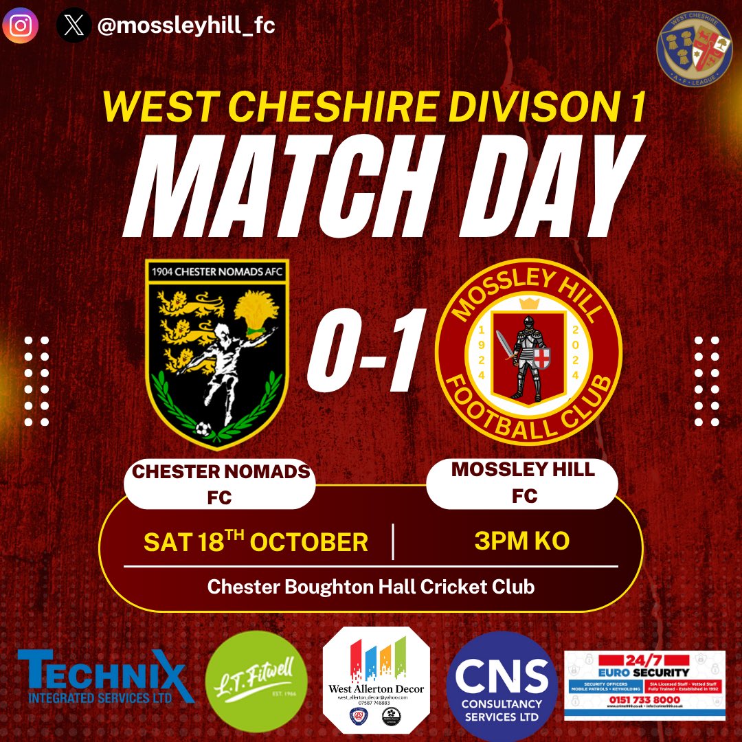 MossleyHill_FC's tweet image. Result ⚽️ 
A solid 1-0 win yesterday for our 1st team in @WestCheshireLge Div 1 tie against Chester Nomads. Could have and should have been a lot more from us but 3 points are 3 points. Goal scored by Keith Kulaykula with an excellent finish. 

#oneclub