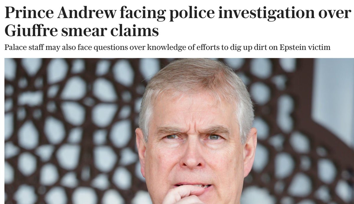 Prince Andrew asked his taxpayer funded protection officer to dig up dirt on Virginia Giuffre passing him her date of birth and social security number. He told palace aide he was doing it bit.ly/4nXzINA Scotland Yard is ‘actively’ investigating.