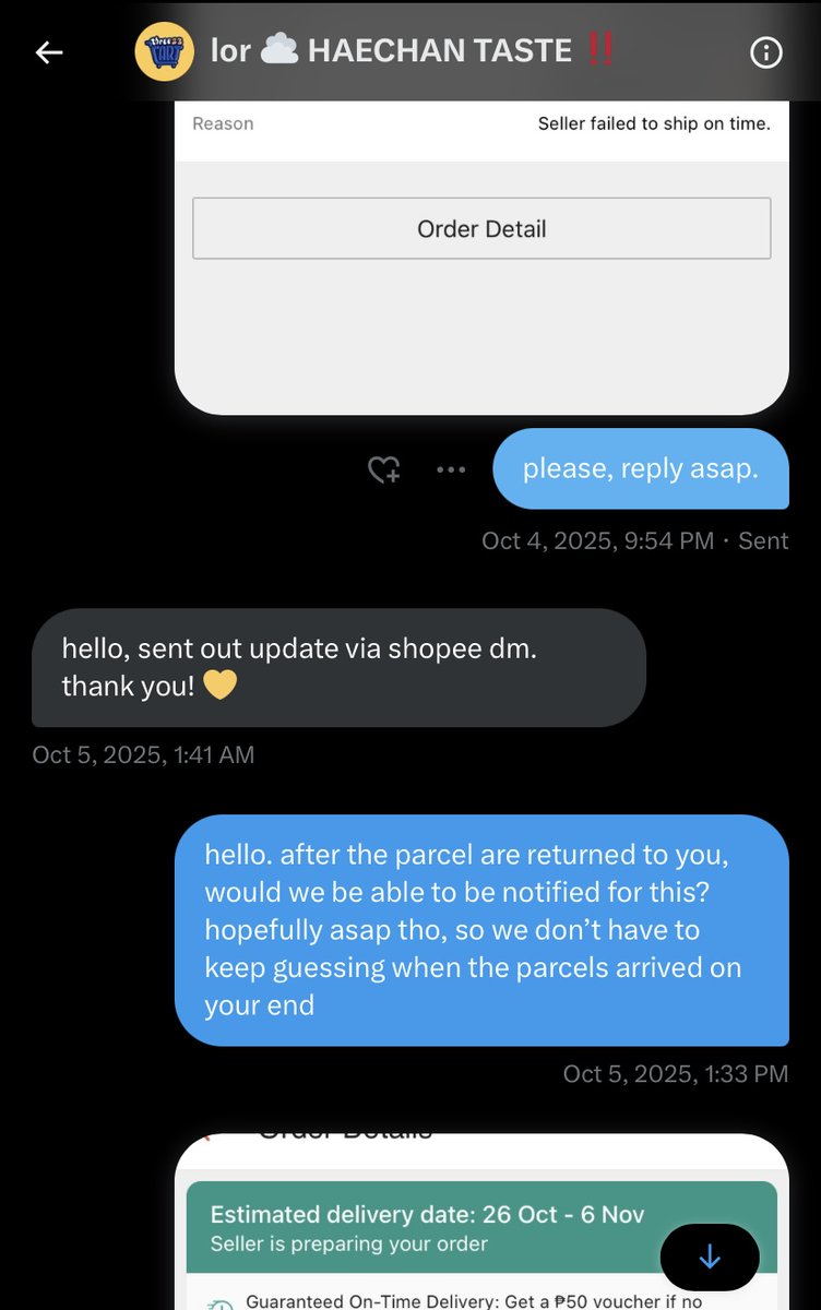 kunskourier's tweet photo. the most stressful transaction i have ever had in this app. i understand there’s delays due to them moving and the spx internal issues. but they still lack updates. i’m thinking that my parcel is not one of the “dropped” ones. @three23cart pls respond to ur dms asap. https://t.co/1MT2GU7WOZ