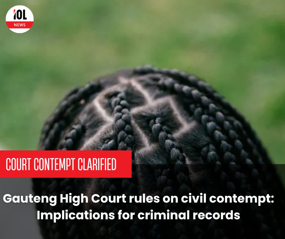 IOL's tweet image. The Gauteng High Court ruled that civil contempt, even with jail time or fines, does not amount to a criminal conviction in the Native Child case against influencer Mary Akinwale.
#NativeChild #MaryAkinwale #CivilContempt #HighCourt
Read on tinyurl.com/3vz67t5m
