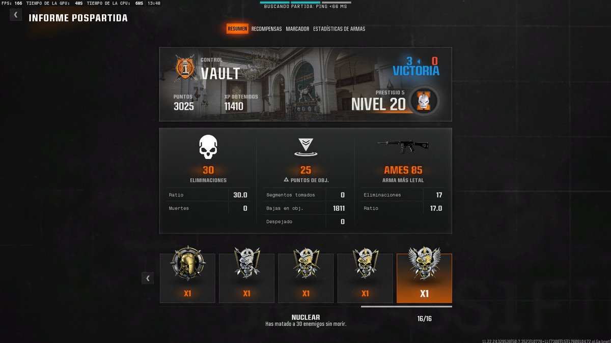 Me ha dado por probar las rankeds del bo6 y saque nuke xd