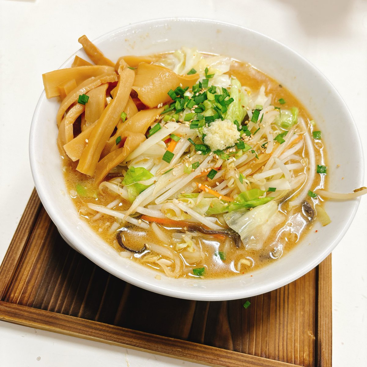 ガキ大将でみそ野菜ラーメン(+メンマ)🍜