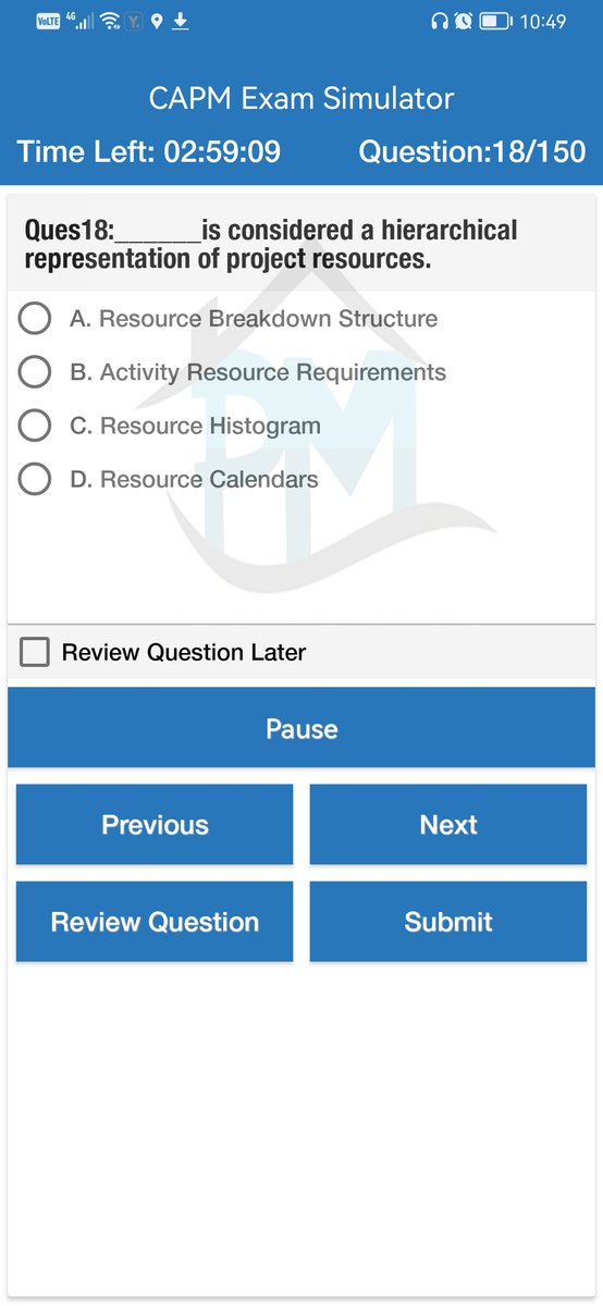 ProjMngmtHouse's tweet image. Questions Source is CAPM Exam Simulator
1000 #CAPM Q&amp;amp;A as per latest ECO
50 free questions
Quizzes on all domains
6 mock exams
Reference for each answer
Available for instructors with discount
Available on web, Apple store &amp;amp;play store from here bit.ly/3S8XLKU
#PMBOK7
