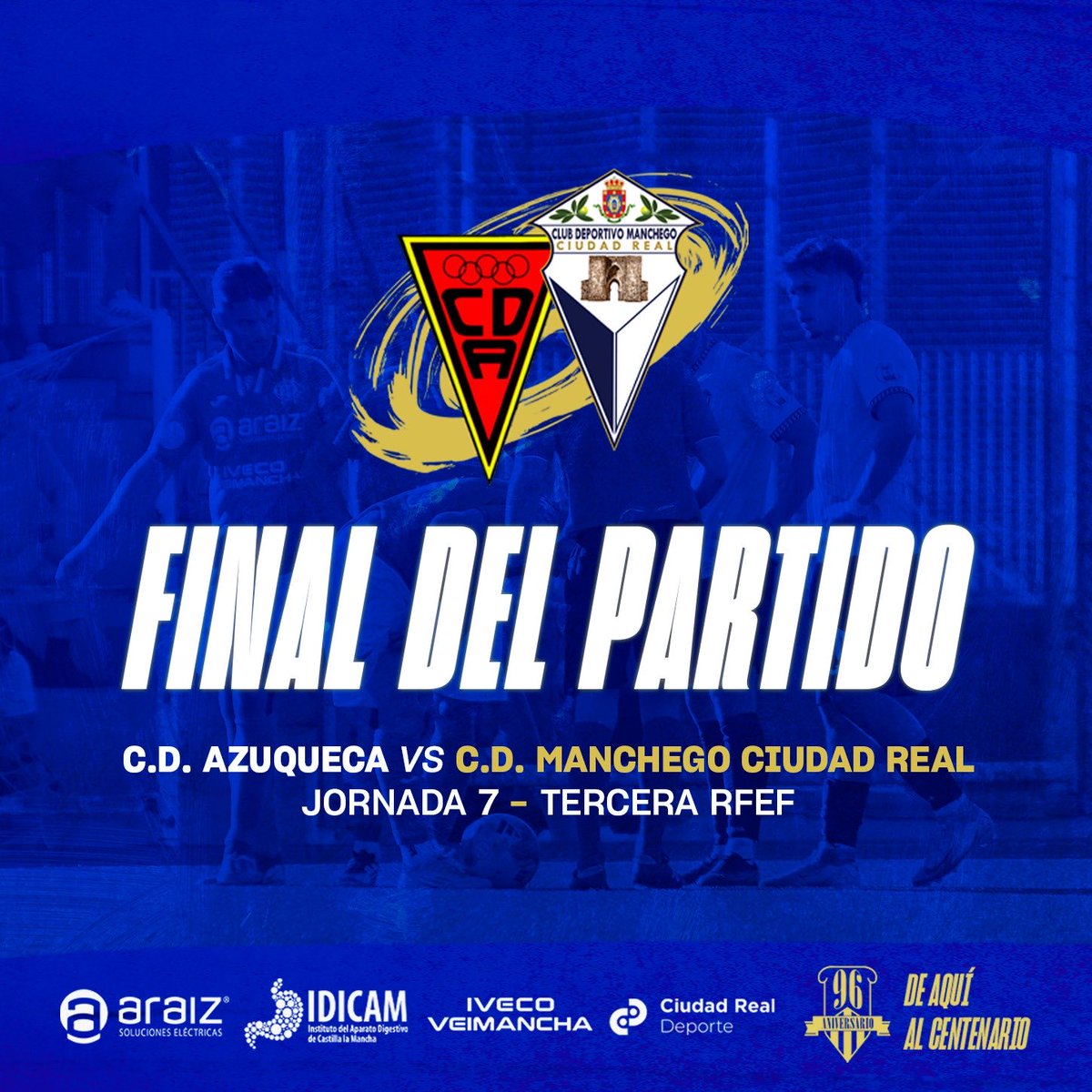 90’ | 1-4 | ¡Final del partido en el Complejo Deportivo San Miguel!

⚽️ Pliego, José Ramón y Flores (2)

#AupaManchego 💙🤍