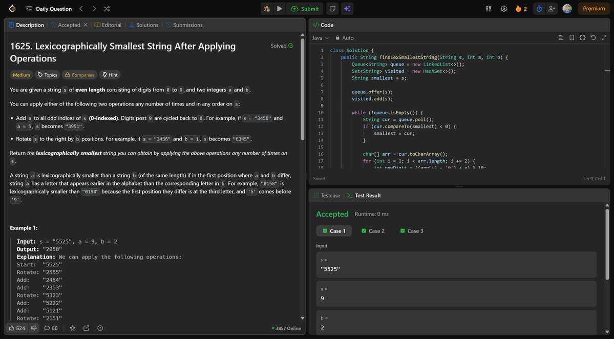 madhavtiwari24's tweet image. Day 172 of #365DaysOfLeetCode ✅Just solved LeetCode problem No. 527! Let’s keep pushing!📷#LeetCode #CodingChallenge #ProblemSolving