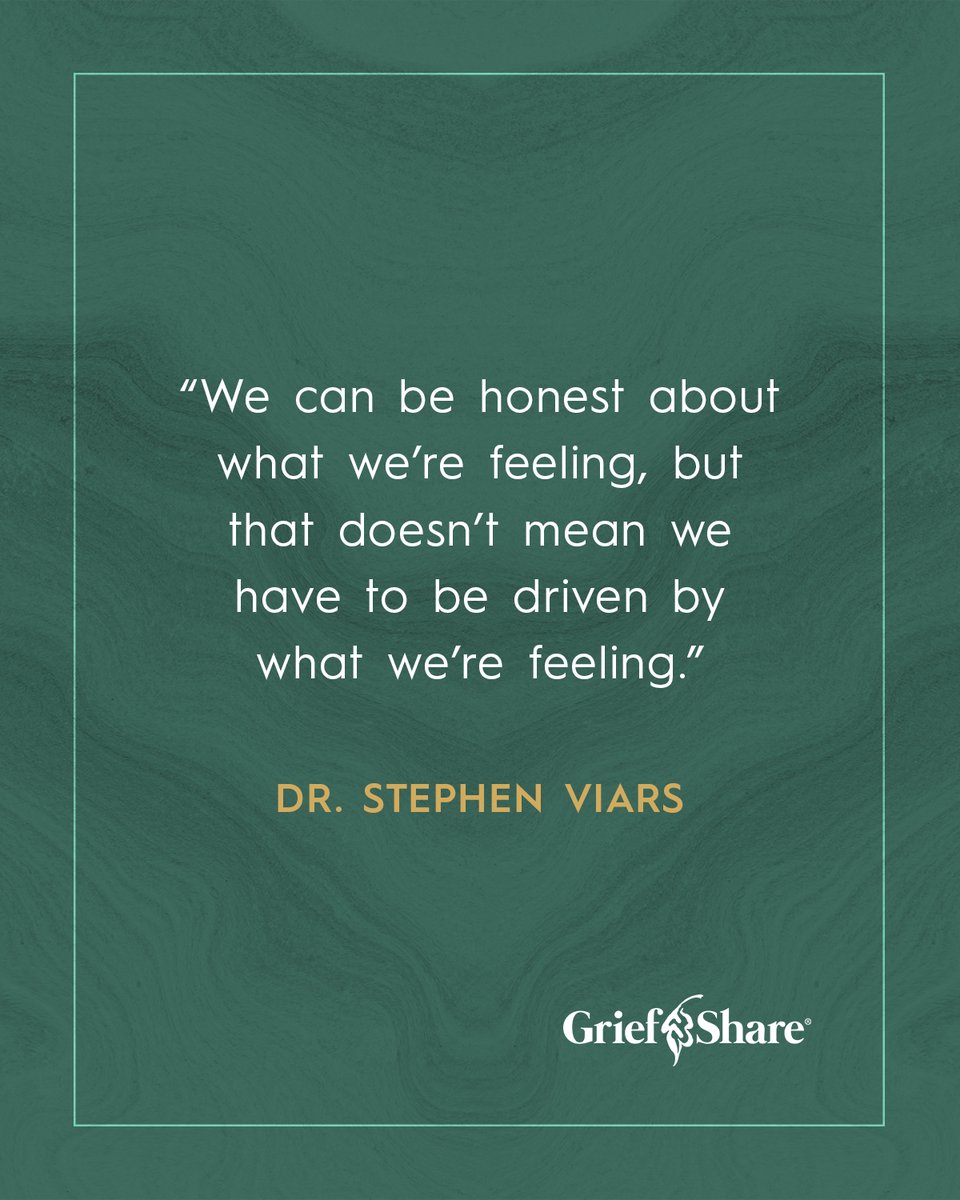 griefcaring's tweet image. “We can be honest about what we’re feeling, but that doesn’t mean we have to be driven by what we’re feeling.” Dr. Stephen Viars
…
Don’t walk through grief alone. 
…
Find support at heal.gs/4n0vW5w #griefshare #griefsupport #grief
