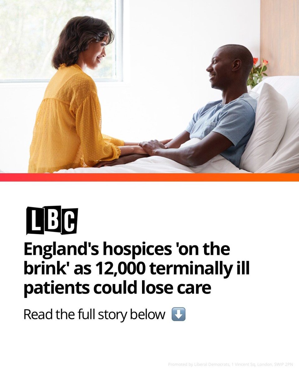 LibDems's tweet photo. Hospices are at breaking point as staff lose jobs and beds close. Families shouldn’t pay the price.

The Government must act now to protect children’s hospice funding, reverse the £34 million NI hike, and make sure funding meets local needs. https://t.co/aGvpzTbpSX