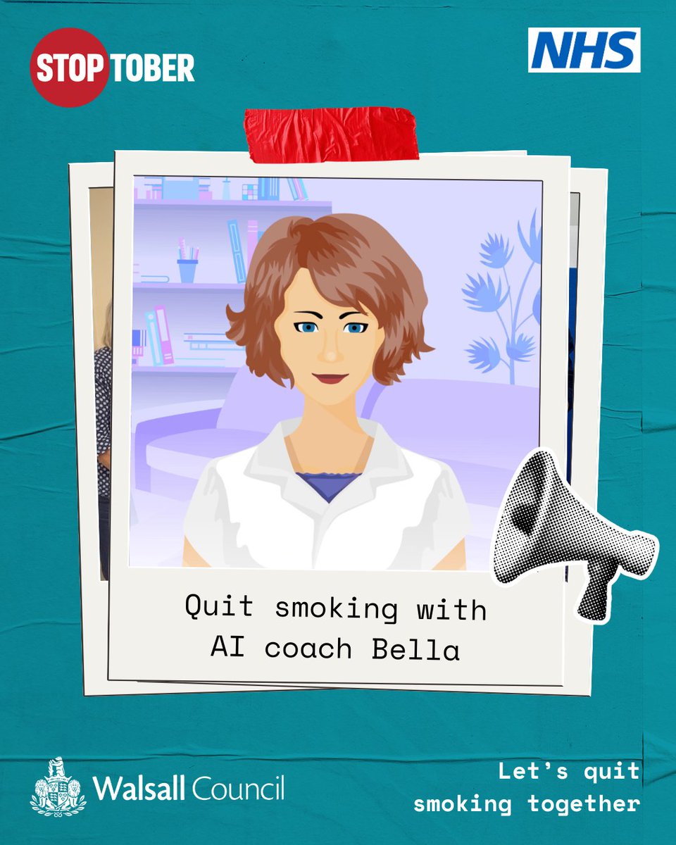 Meet Bella – your free, AI-powered stop smoking coach available 24/7. 📱

Quitting this #Stoptober for your health, family or future? Bella’s got you. 

Get extra support too, including nicotine replacement therapy and regulated vapes.

Sign up 🔗 solutions4health.co.uk/referral-form/…
