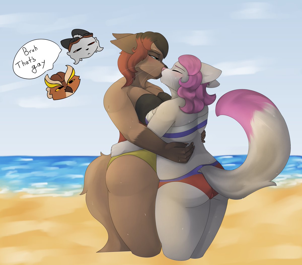 ArtsDexel's tweet image. Nothing gay here. Just a friendly kiss (o゜▽゜)o☆