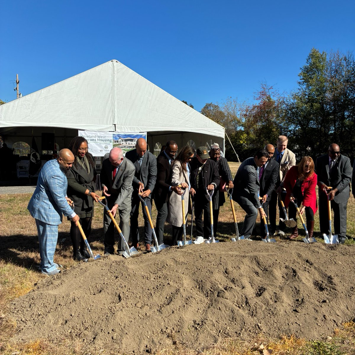 We celebrated the groundbreaking of Cleveland West Veterans Housing at 3311 W. 73rd St. The $21.3M project ($1M County) will create 62 affordable homes for veterans experiencing homelessness. @chnhousing, @clevelandvamc <a href="/CuyahogaCouncil/">Cuyahoga Council</a> <a href="/CleCityCouncil/">CleCityCouncil</a>