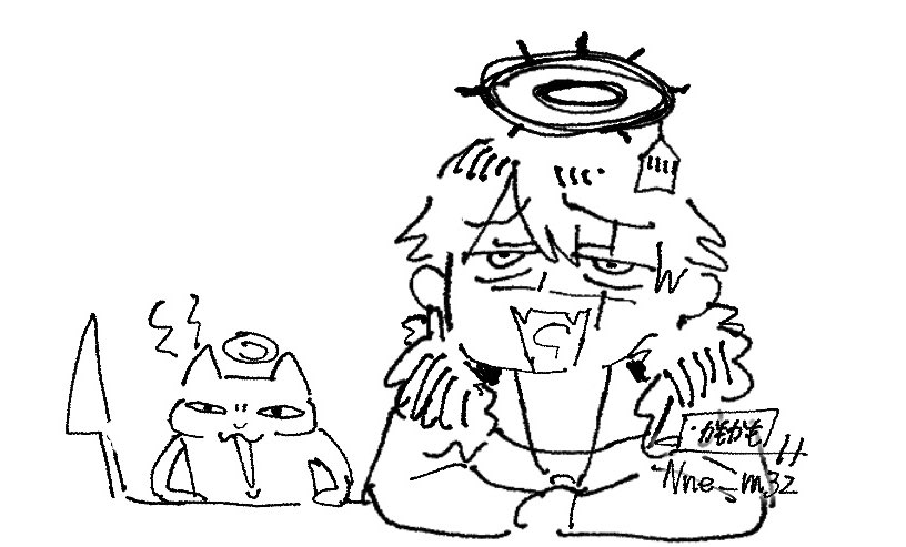 Nne_m32's tweet image. 好奇心でLive2Dをやろうとそれ用に作ったキャラの落書き