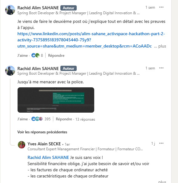 pamplemousse897's tweet photo. @EsBi_Media Does she denounce this? We are talking about threats with the police and scams. https://t.co/fV2WpC6J6q