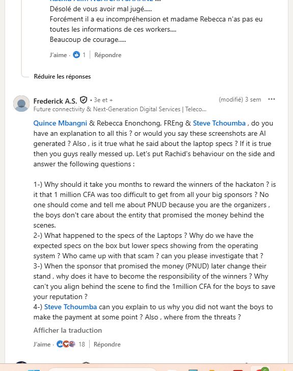 pamplemousse897's tweet photo. @EsBi_Media Does she denounce this? We are talking about threats with the police and scams. https://t.co/fV2WpC6J6q