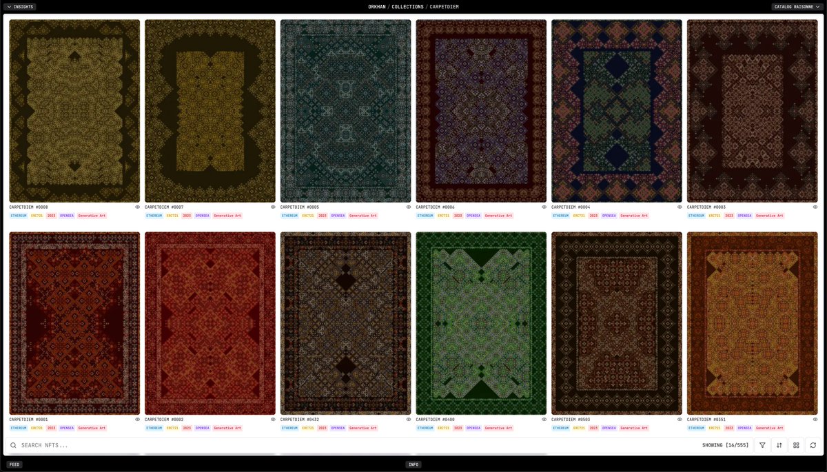 In 2022, I submitted my Carpetdiem series to <a href="/artblocks_io/">Art Blocks</a>, sharing my vision of creating generative rugs paired with handwoven physical pieces made by indigenous rug weavers around the world. At the time, my project didn’t pass their curation board. I tried revising it a few