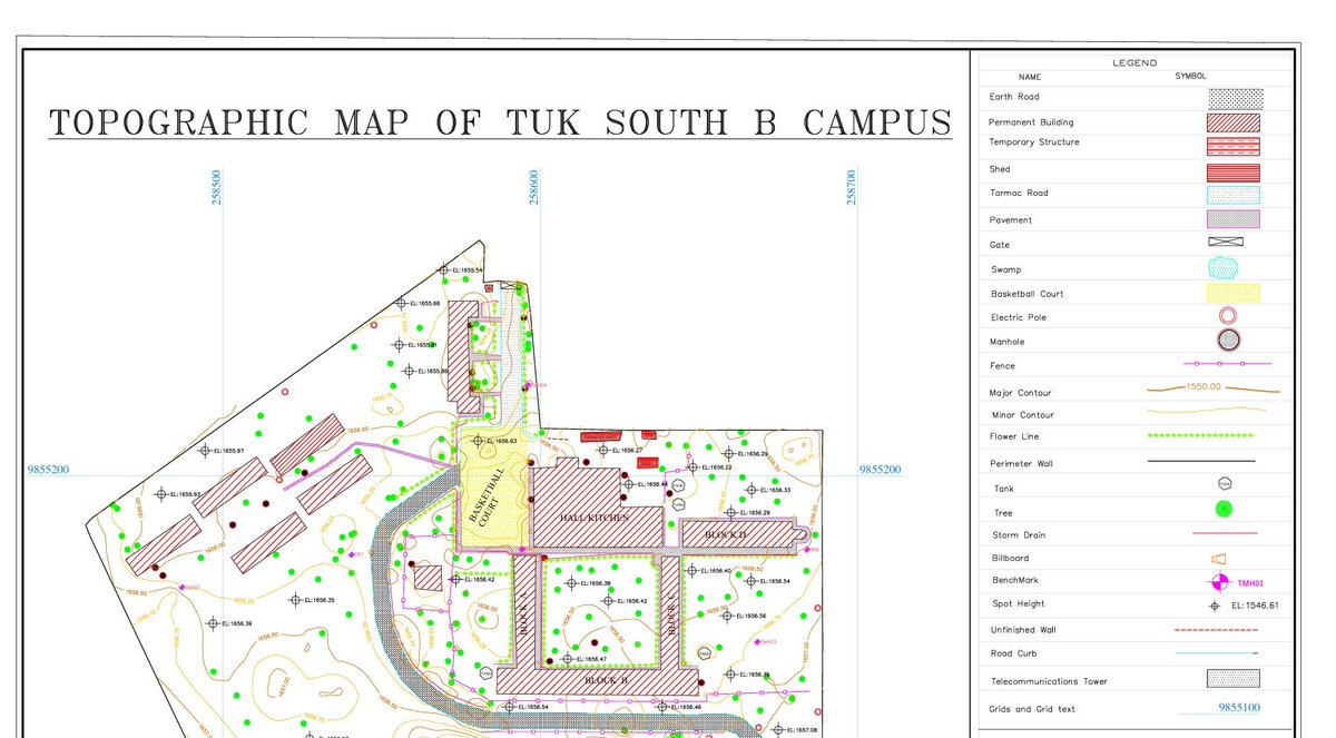 mutethia_karuma's tweet photo. In my prime pale TUK, to please the board of examiners and earn my degree as a Geospatial Engineer and follow the footsteps of the likes of @Surveyor_001 , I did a 12 acre topo-cadastral survey of the TUK South B campus in south B to support planning and infrastructural upgrade, using a total station.
