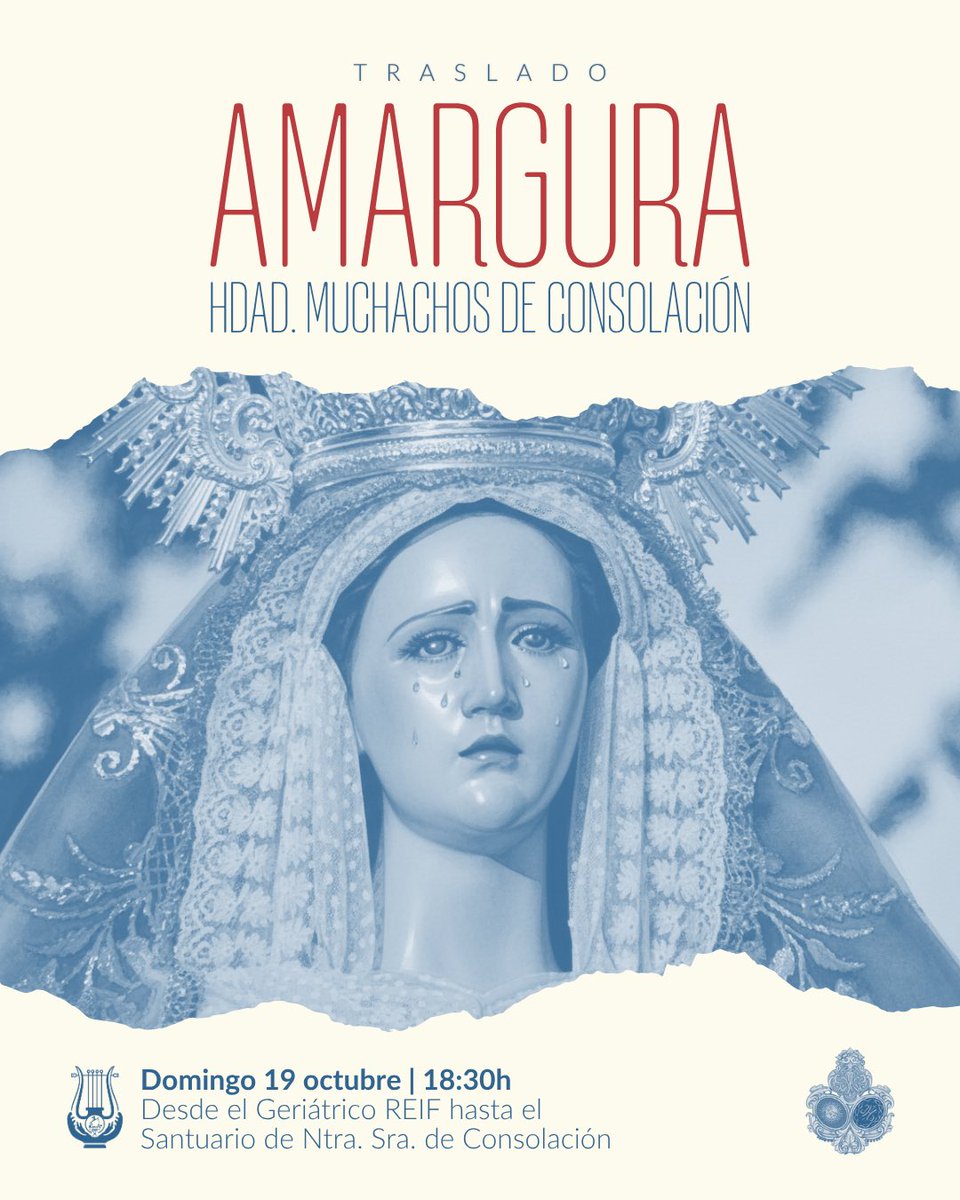 BM Coria del Río (@bandadecoria) on Twitter photo #Agenda | Esta tarde ponemos rumbo a
Utrera para acompañar musicalmente a Nuestra Señora de la Amargura de la Hermandad de <a href="/HDADMUCHACHOS/">Hdad. Muchachos de Consolación</a> en su traslado hasta el Santuario de Consolación.
#SuenaCoria #MuchachosDeConsolacion #Agenda | Esta tarde ponemos rumbo a
Utrera para acompañar musicalmente a Nuestra Señora de la Amargura de la Hermandad de <a href="/HDADMUCHACHOS/">Hdad. Muchachos de Consolación</a> en su traslado hasta el Santuario de Consolación.
#SuenaCoria #MuchachosDeConsolacion