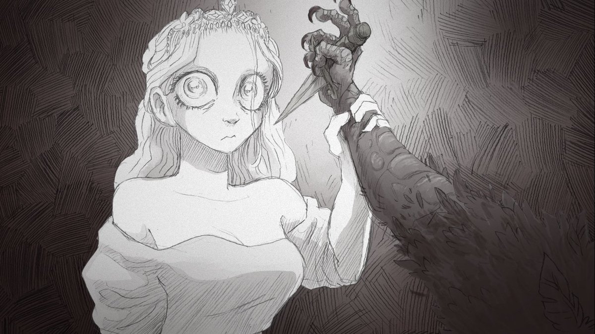 galagotchi's tweet image. out of all the gorey and disturbing cgs in the game this one is somehow the most unnerving to me
stop looking at me like that bro
