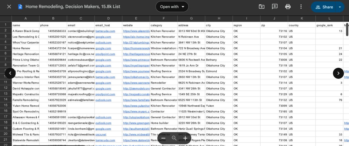 Just pulled a MASSIVE LIST of 15000+ contacts of HOME REMODELING Decision Makers across the U.S.

Includes direct emails, phone numbers, and LinkedIn profiles.
(all cleaned and up to date)

Normally this list goes for $3597, but I’m sharing it here for FREE.

Drop “359” in the
