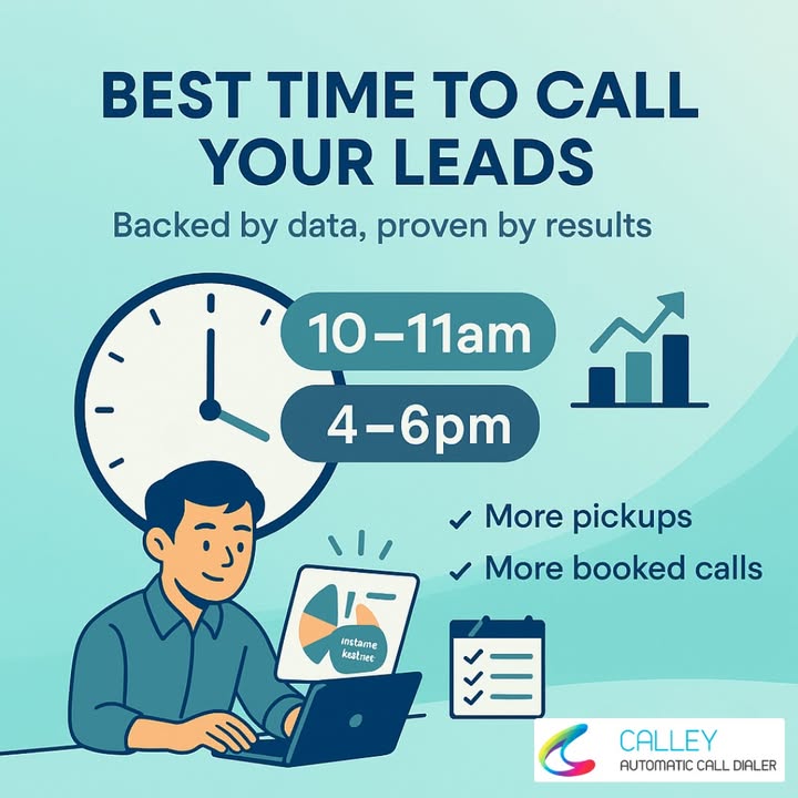 getcalley's tweet image. Timing isn’t just luck. It’s a strategy.
And Calley makes it easy:
📲 Upload your list
⏰ Call during peak hours
📈 Let momentum build
Start dialing when it counts- bit.ly/46T0Ebl

#Callcenter #Telecalling #Salestips  #Autodialer #ColdCalling #Entrepreneur #CRM #Sales