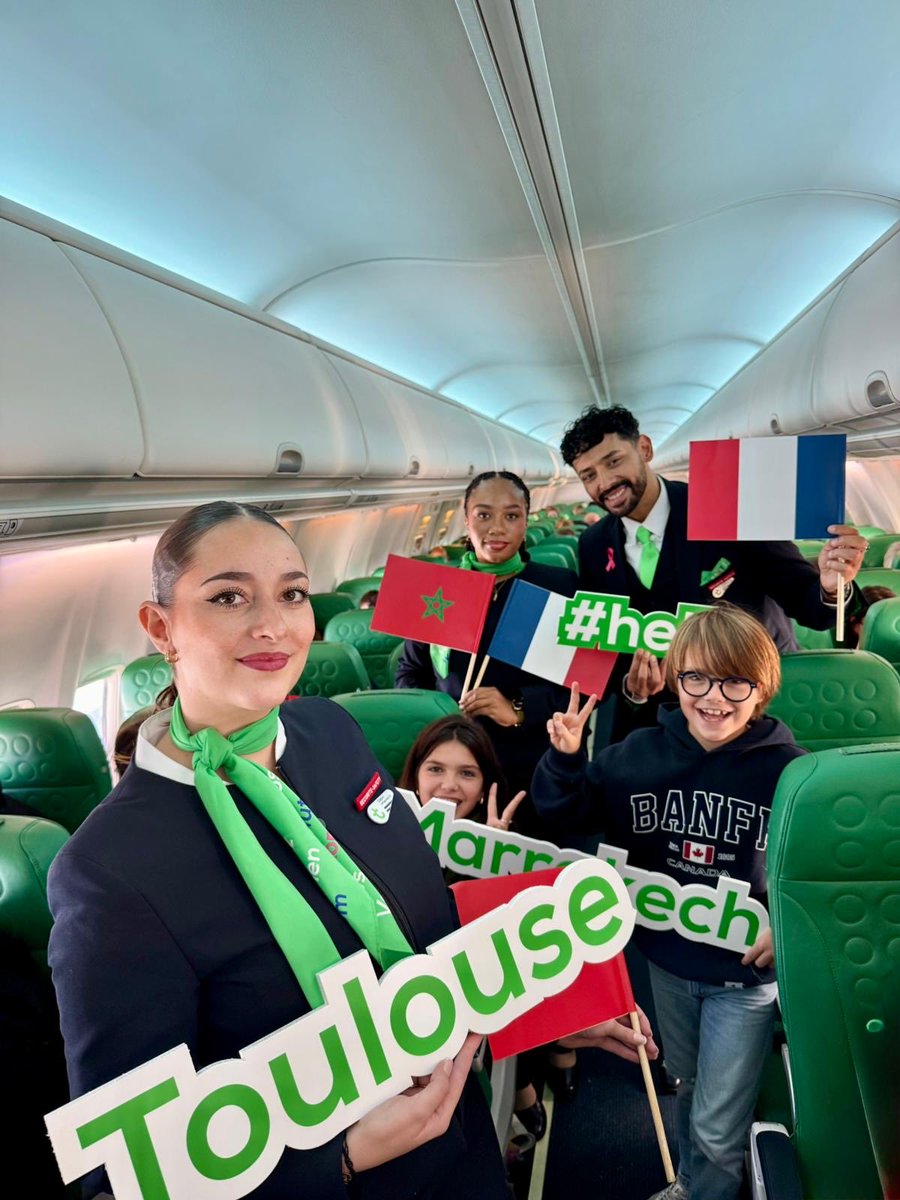 transaviaFR's tweet image. On s’envole avec l’accent chantant direction le Maroc 💕🌴
 
Toulouse ✈️ Marrakech 
 
Merci à l’équipage pour cette inauguration !