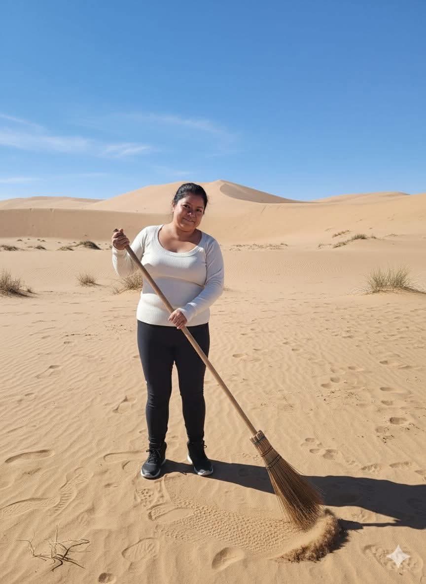 Confiar en alguien o barrer el desierto 
Yo: