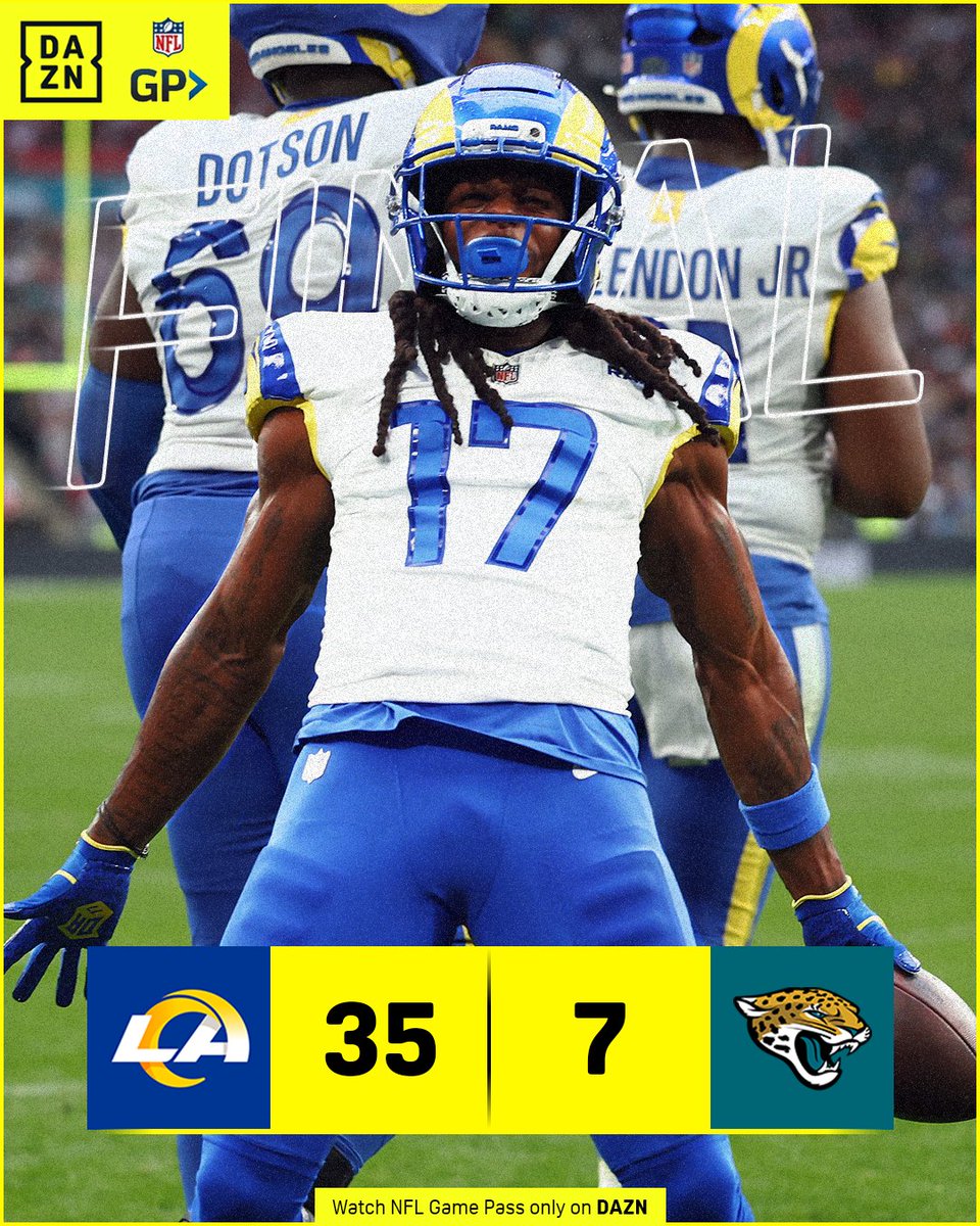 NFLonDAZN's tweet image. The Rams get the win in London! 🙌

#NFLLondonGames #NFLonDAZN #LARams