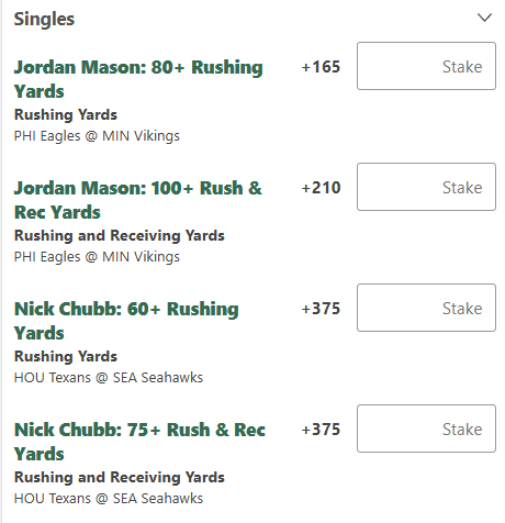 Guardian_Capper's tweet photo. @Dataman422 @KuttBet the remaining 4 picks, 2 each on Jordan Mason (MIN) and Nick Chubb (HOU) overs

+165 Mason over 79.5 rush
+210 Mason over 99.5 rush+rec

+375 Chubb over 59.5 rush
+375 Chubb over 74.5 rush+rec

#BestOnX https://t.co/XzBHKYLSnv