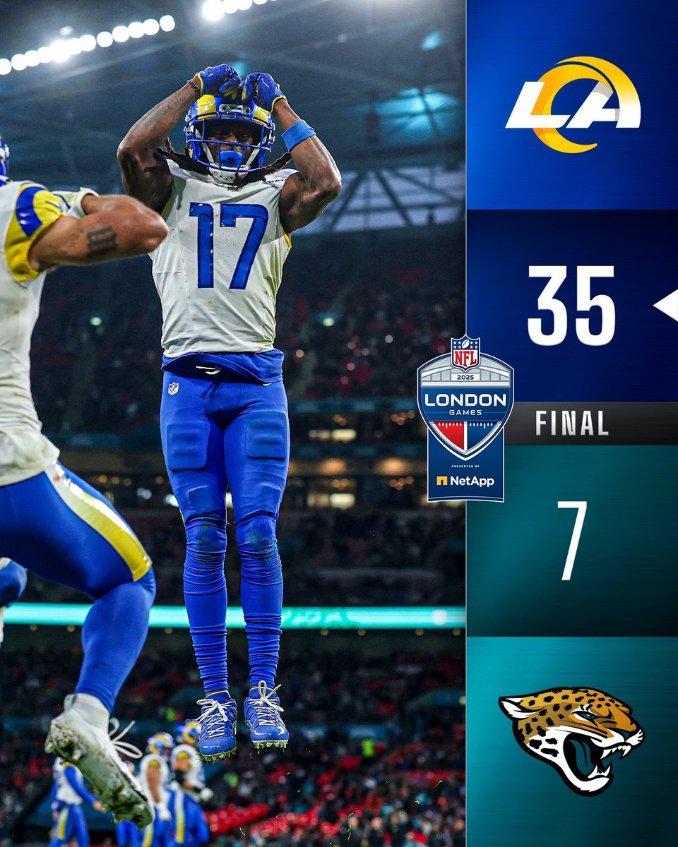 FINAL: @RamsNFL close out the 2025 London Games with a dominant victory. @NFLUKIRE 