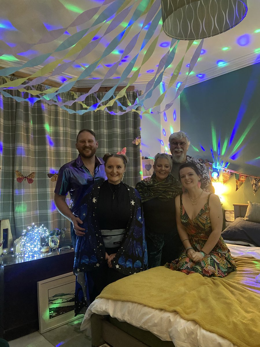 Pic from our festival hour🥹when you can’t go out to one, have one come to you❤️(&amp; make it quiet, around a bed, &amp; to your needs!)

So incredibly thankful for my family &amp; their love, creativity, thoughtfulness, support and fun.

We go through hell, but we get through it together❤️