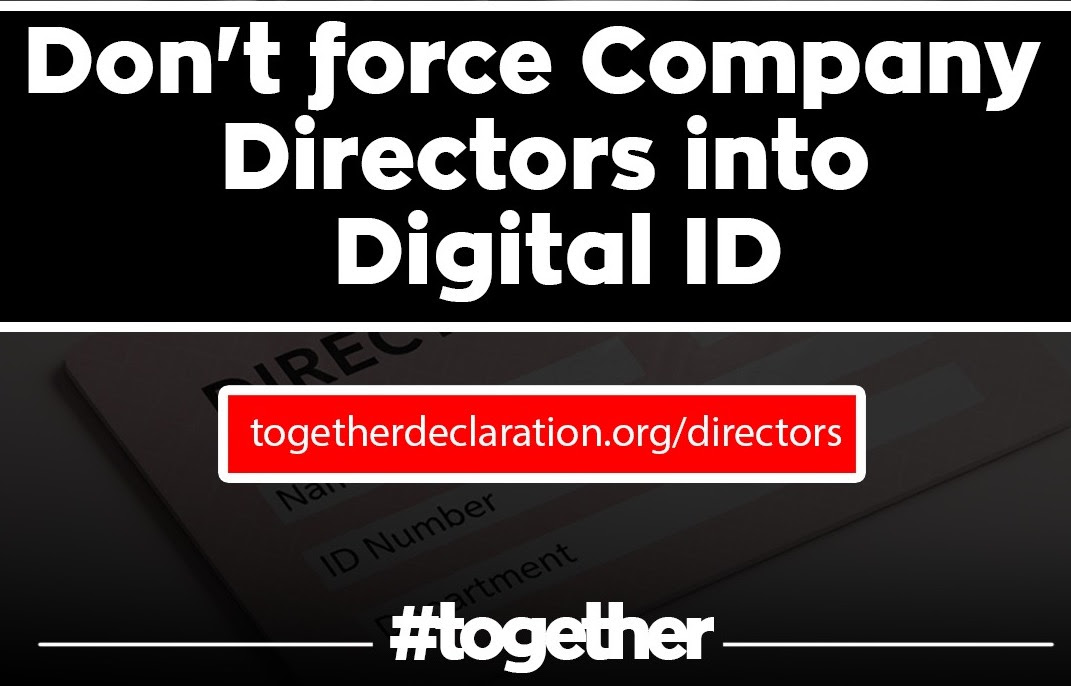 Public say NO to compulsory Digital ID - but Govt try to “backdoor” it by forcing company directors onto "One Login" Govt Digital ID with serious security flaws <a href="/The_IoD/">IoD</a>?

Not acceptable. Well done @togetherdec for campaign: togetherdeclaration.org/directors