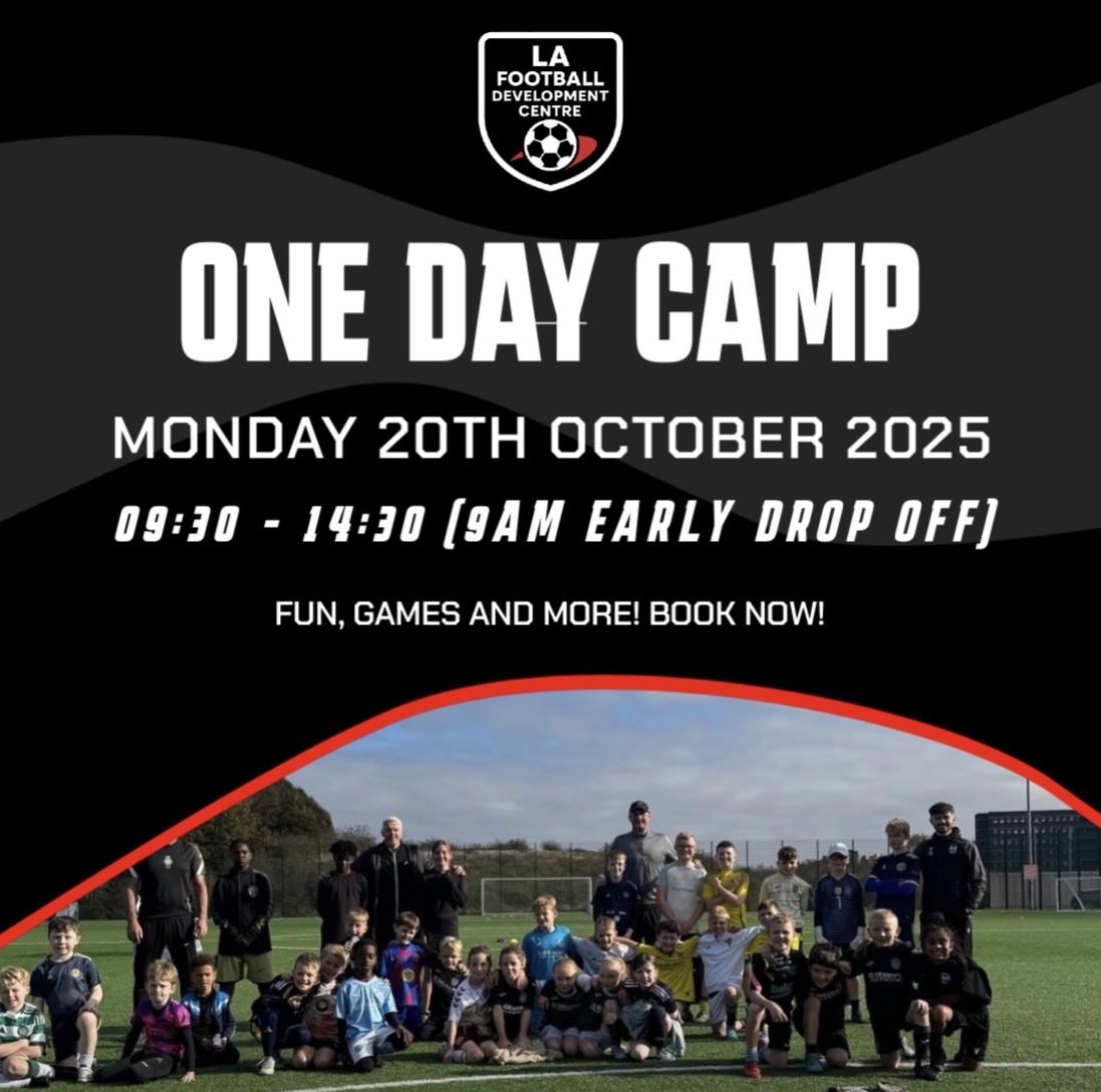 ONE DAY CAMP TOMORROW! 🔥 

09:30 - 14:30 at Meadowbank, book now! ⚽️

…ll-development-centre.classforkids.io/camp/5