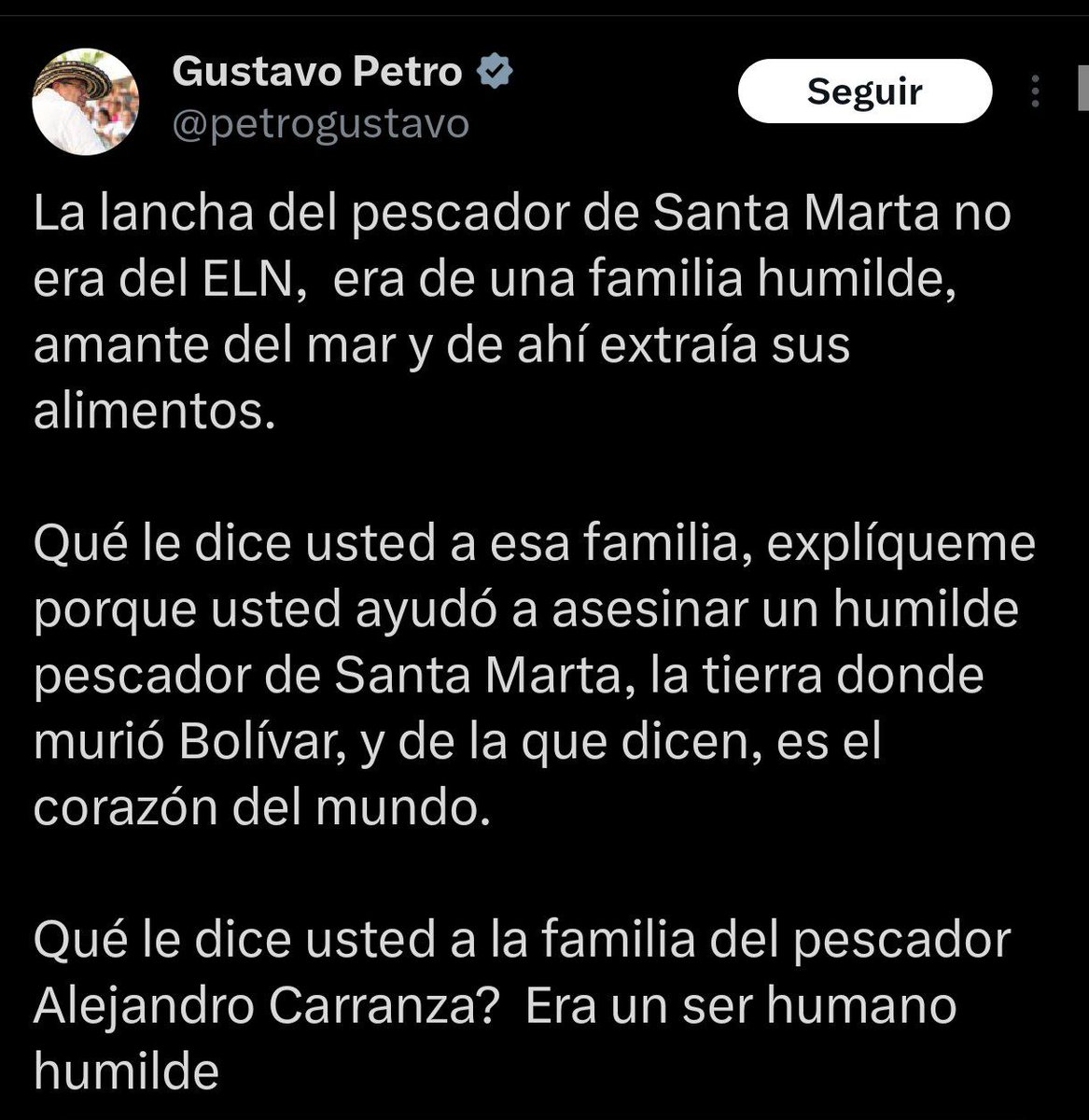 🔴🇨🇴 ÚLTIMA HORA | El presidente colombiano Gustavo Petro desmiente a Donald Trump y afirma que la lancha ataca por EE.UU. "era de una familia humilde de Santa Marta".