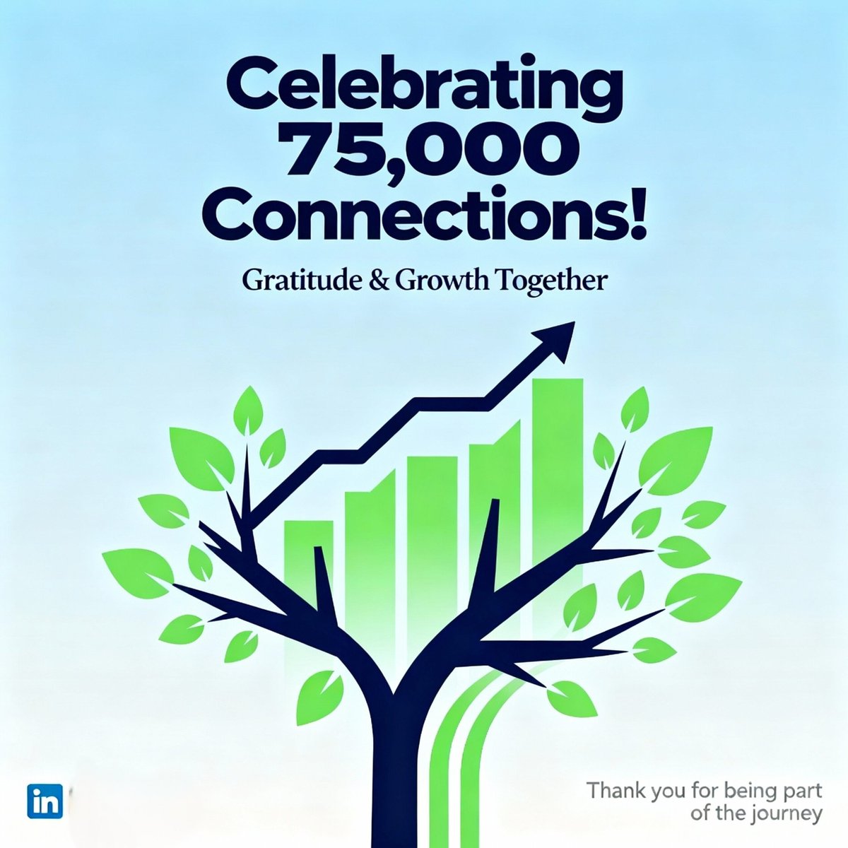 AnkushJ42474234's tweet image. 🎉 Milestone Moment: 75,000 Connections on LinkedIn!

 #LinkedInCommunity #FinancialEducation #Entrepreneurship #MSMEs #GrowthTogether