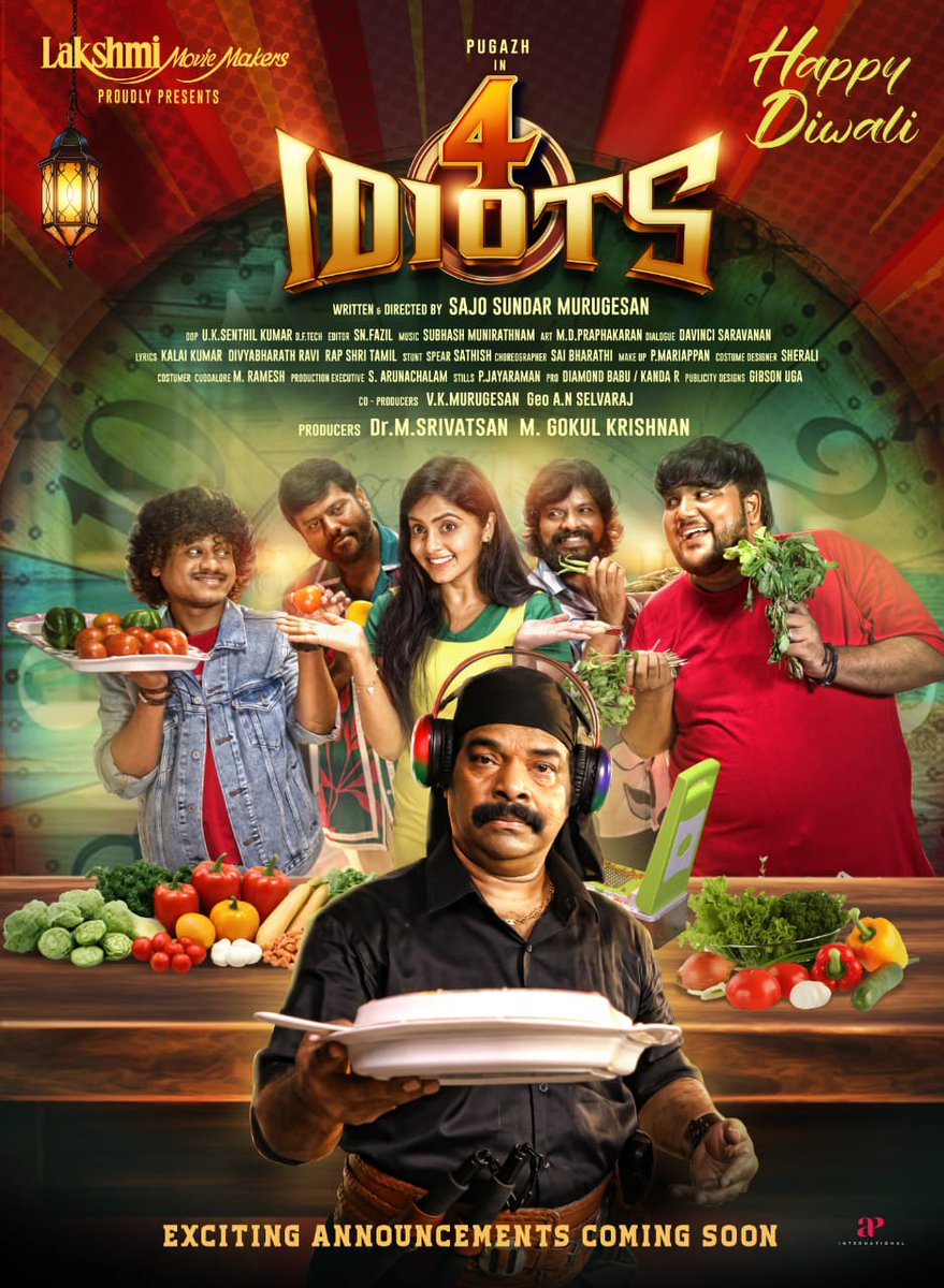 Lakshmi movie makers pugazh hero 4 idiots Rocking teams Happy dewali