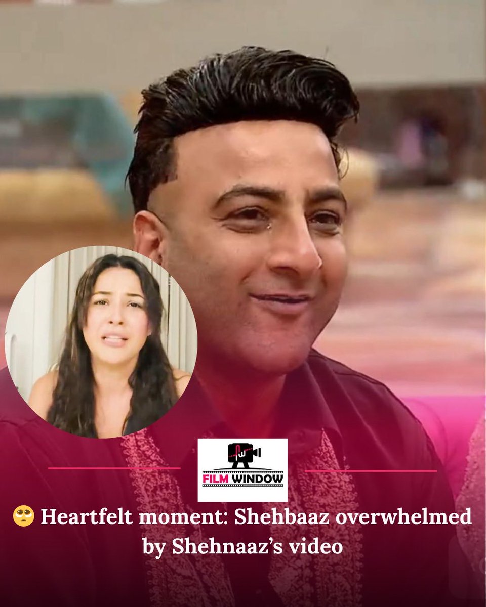 Filmwindow1's tweet photo. Tears in the house! 💖
Shehbaaz couldn’t hold back his emotions while watching a heartfelt video of Shehnaaz — a touching Bigg Boss moment. 🥺
#biggboss19 #shehbaaz #shehnaaz #bbhouse #emotionalmoment #friendshipgoals #bbbuzz https://t.co/mVolMU1GKR