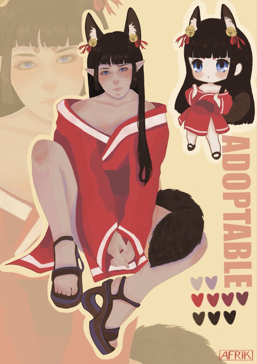 byafrik's tweet image. Hi everyone! 💕
This is my first adoptable! 🥰
Any tips or feedback are more than welcome. I hope you like it!

SB: €10
AB: €30
Payments via PayPal or Bizum are accepted.

I also take commissions — feel free to ask if you’re interested! 💖
#adoptable #adoptart #digitalart