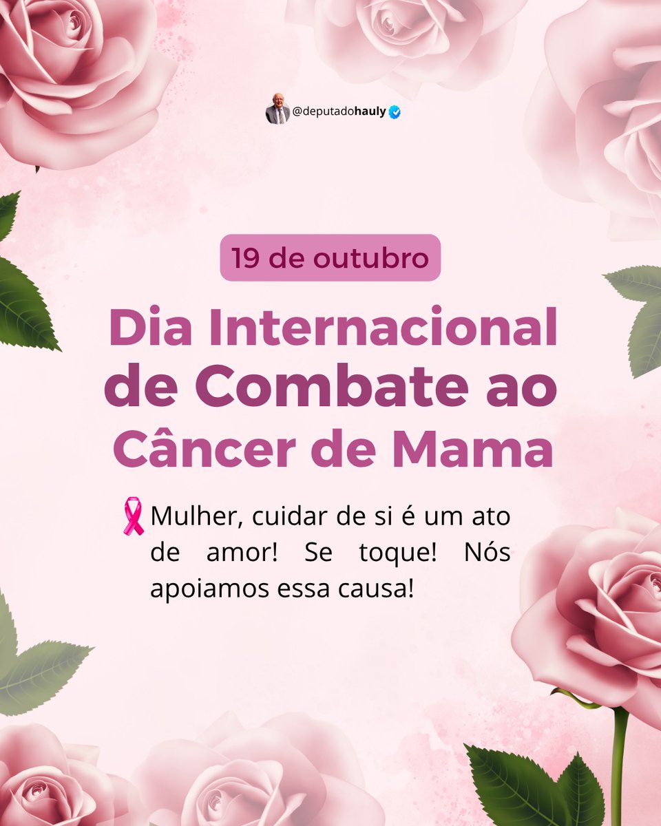 🎀 Juntos pela luta contra o câncer de mama

Amor próprio é investir na prevenção.
Um toque de cuidado pode salvar vidas, faça o autoexame e cuide da sua saúde. 💗

#OutubroRosa #Prevenção #SaúdeDaMulher