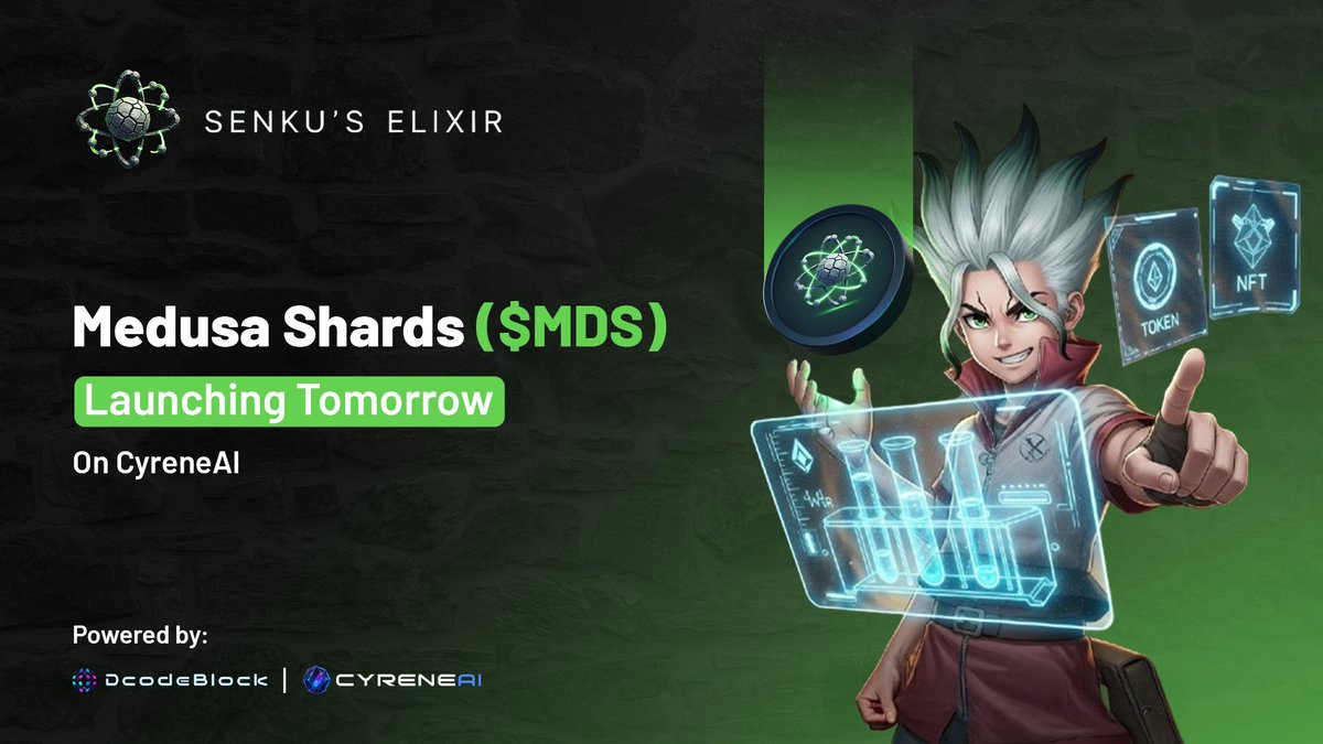 SenkusElixir's tweet image. 🚀 Upcoming Launch!

We’re thrilled to announce that $MDS will be officially launching tomorrow, 20th Oct 2025 at 5:30 PM UTC, through @CyreneAI  exclusively on Solana ⚡️

Be ready. The future begins on-chain. 🔥