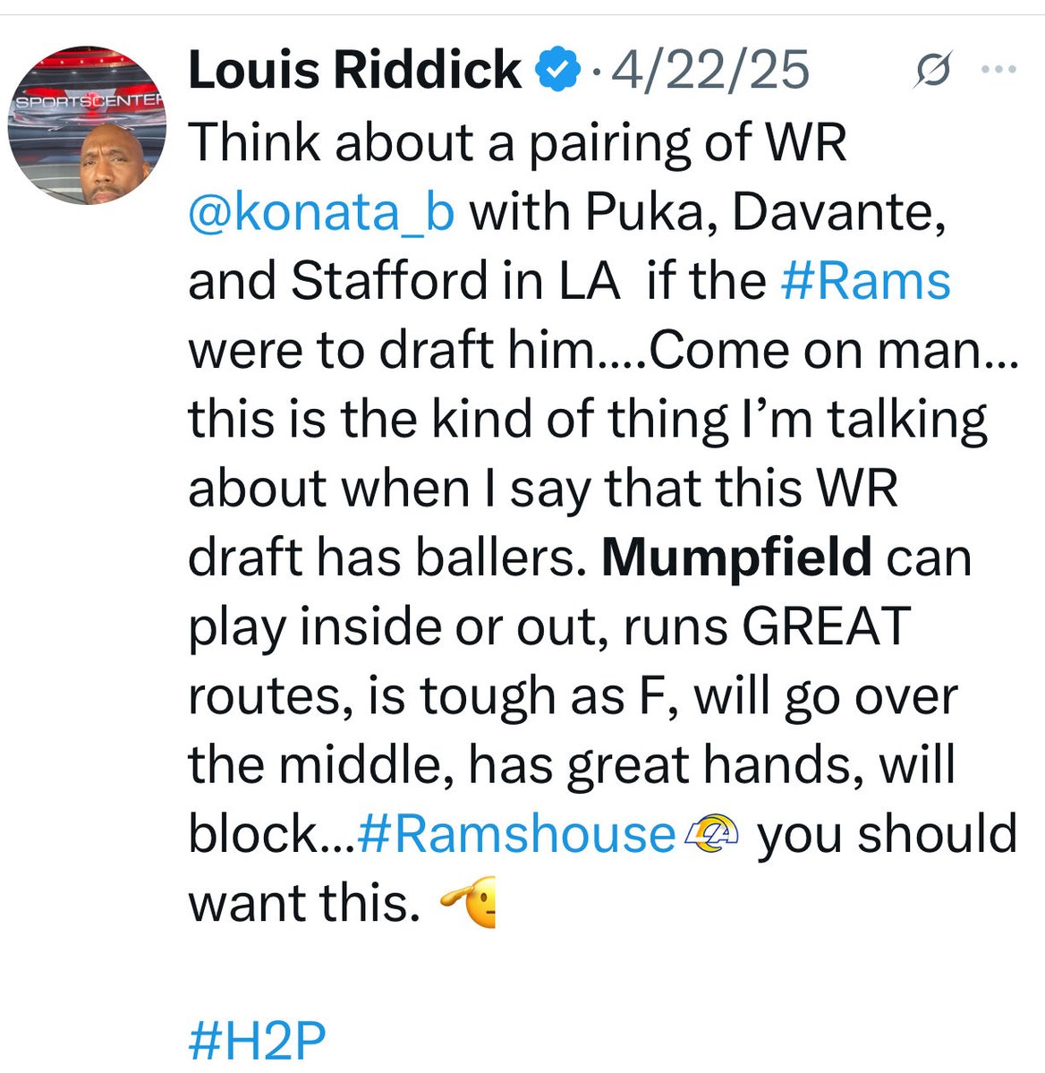 Louis Riddick (@lriddickespn) on Twitter photo 
