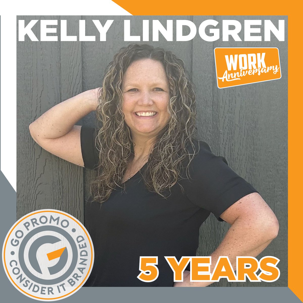 Congrats to Kelly on her 5th work anniversary! 🎉 For the past five years, Kelly’s been helping Go Promo grow and succeed. We wouldn’t be where we are today without her amazing contributions. We’re so lucky to have you, Kel! Thanks for everything you do!