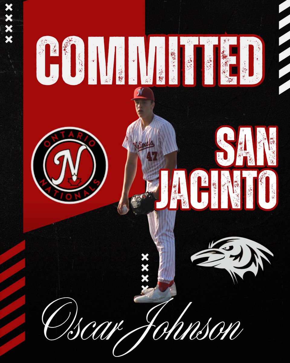 Congratulations to Nationals’ RHP Oscar Johnson on his commitment to San Jacinto College in Pasadena, Texas. 

#NatsCommit 🇺🇸 
#NatsCountry 🇨🇦