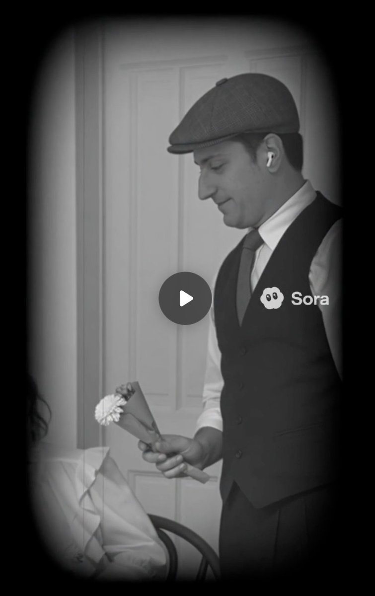 ajcwebdev's tweet image. I was wearing an AirPod when I signed up for Sora and created my cameo so now my character always has an AirPod in one ear, even when it's something like a 1920s silent film.