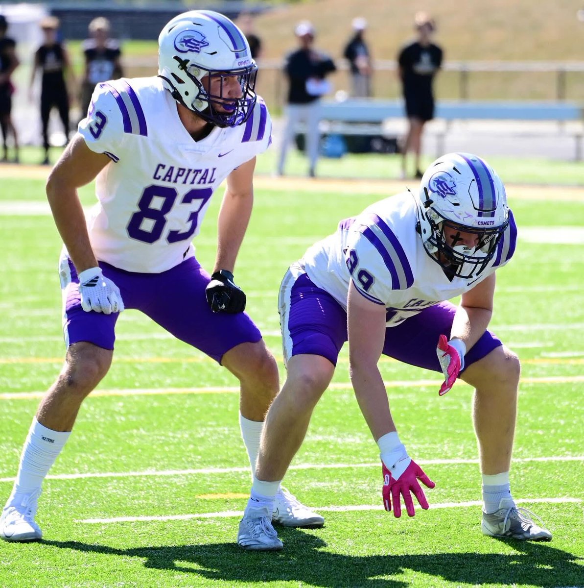 JackieFitz68's tweet photo. On to the next.  It’s Xtterbein week, Comets! 💜🏈Get your mind rights! @CapitalU_FB https://t.co/bLqYxGDppZ