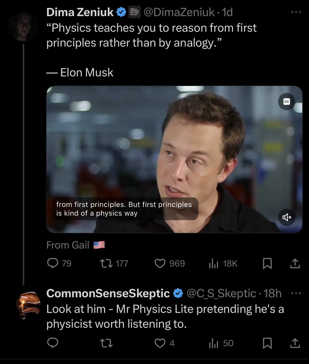 TheCSSSkeptic's tweet image. Right, coming from the guy who genuinely think Starlink satellites are tangentially ejected into space or directly at earth (rods from god) would impact earth!
Background @C_S_Skeptic has so no understanding of physics whatsoever,  not even a crude understanding that might be…