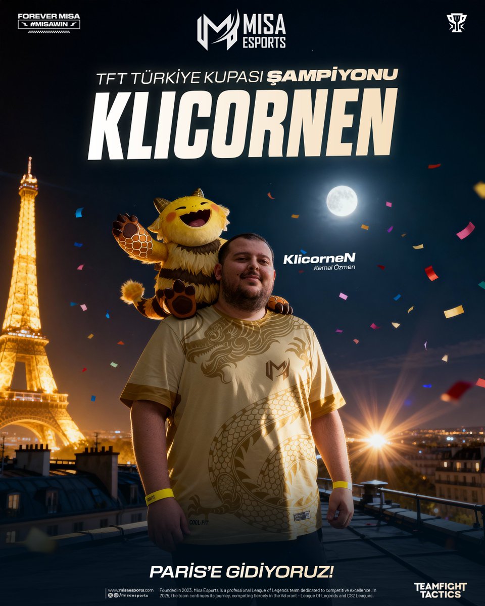 Paris'e gidiyoruz! 

TFT TÜRKİYE KUPASI ŞAMPİYONU Misa KlicorneN! 🏆

Oyuncumuzu tebrik ediyor, Paris'te oynanacak olan büyük turnuvada başarılar diliyoruz! <a href="/KlicorneN/">Kemal ÖZMEN</a>